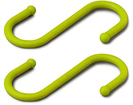 Zeal Silicone S Shape Hanging Hook, 12cm Set of 2 Lime
