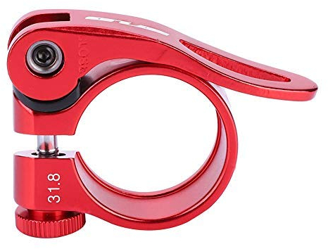 Fahrrad Sattelklemme Schnellspanner, Sattelstütze Klemmring 31.8 Schnellspanner Rennrad Fahrrad Aluminiumlegierung Sattelstütze Sattelklemme Rot CX-18 31,8 mm