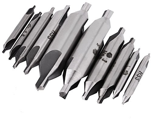 10 Pz Punta centrale Hss Set di Punte Trapano Combinate 60 Gradi Set di Utensili per Tornio 1 mm-5 mm