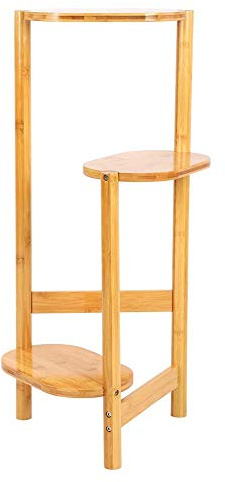 Greensen Blumenständer, 3 Tier Pflanzenleiter Pflanzenständer Outdoor Innen Pflanzenhalter Modern Blumenregal Holz Blumentopfständer für Wohnzimmer Balkon Garten 31,5 x 17 x 75 cm