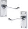 Ironmongery Solutions® Internal Victorian Scroll Lever Short Latch Door Handle Set in Polished Brass, Polished Chrome, Satin Chrome, Satin Nickel Finishes (Short Latch, Satin Chrome)
