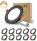 BAGZY Downlight Led Negro Techo Empotrable, 10x 5W Foco techo Redondo=50W (500 LM) 3000K (Luz Blanco Cálido), IP44,Recorte 70-80mm, AC 220-240V,Foco de Techo Ultraplano para Dormitorio,Baño,Cocina