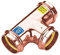 2 Stück Pressfittings Kupfer T-Stücke 22x22x22mm- 1 Produkt für Gas Trinkwasser und Heizung - V Kontur(Press)