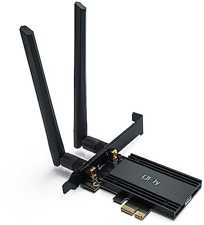 PANSHI WiFi 6E Card, AX210 PCIe Network Adapter for PC Gaming, Bluetooth 5.2, Tri-Band (802.11ax) 5400Mbps 6GHz Wireless LAN Cards with MU-MIMO, OFDMA, Support Windows 10/11 (64-bit)