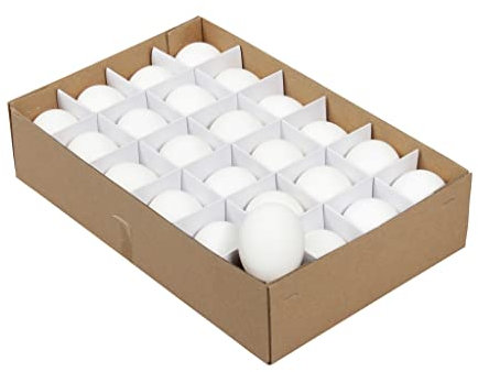 Hühnereier ausgeblasen I 24 Stück I Weiss I 6 cm I entleert und gereinigt