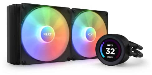 NZXT Kraken Elite 280 RGB - RL-KR28E-B1-280mm AIO CPU Liquid Cooler - Customizable 2.36 LCD Display for Images, Performance Metrics - High-Performance Pump - 2 x F140 RGB Core Fans - Black
