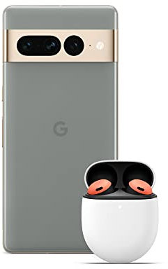 Google Pixel 7 Pro – Unlocked Android 5G smartphone with telephoto lens, wide-angle lens and 24-hour battery – 256GB – Hazel + Pixel Buds Pro Wireless Earbuds, Bluetooth Headphones – Coral