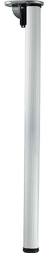 camar Tischbein Click klappbar, Tischbein höhenverstellbar, Länge 705-735mm, rund, Aluminium silber gerillt