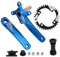OUKENS Bolany Fahrrad-Kurbelgarnitur, Aluminiumlegierung Mit Hohlem Integriertem Kettenblatt 36T, Fahrrad-Kurbelarm-Set Für Reparatur-Upgrade Für Rennrad, Mountainbike, Radfahren, Blau