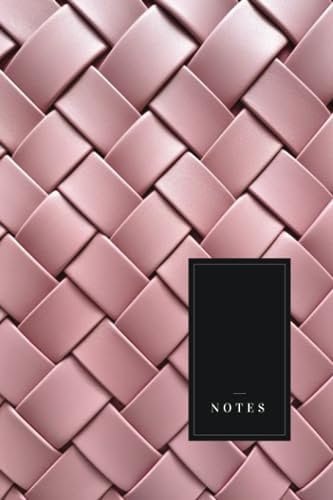 Pink Woven Pattern Notebook: Classic Journal Notebook, Simple Line, Wide Ruled, 6 x 9 in