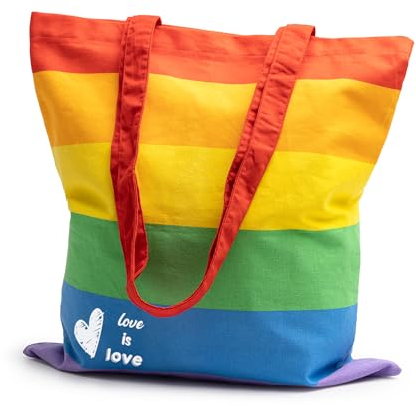 rainUP Tote Bag Homosexuell Stolz Tasche LGTBI. Umweltfreundliche 100% natürliche Baumwolle, wiederverwendbar und robust, ideal für Einkaufen, Strand, Handtaschen, Alltag, einzigartige LGBT-Designs.