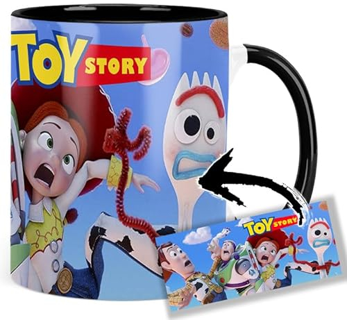 Toy Story Sheriff Woody Buzz Lightyear Jessie Tasse Innen & Henkel Schwarz Keramikbecher Mug