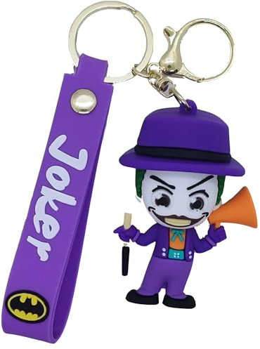 EZB Portachiavi con personaggio Joker Batman, idea regalo stravagante per uomini, donne, ragazzi e ragazze, il portachiavi Joker, Viola, Taglia Unica