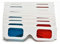 TROGN Lote de 5 gafas de cartón anaglífico universal rojo y azul cian 3D, cartón, 3D, venta al por mayor para películas