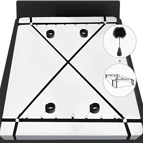 BEABAG Bondage-Set Bett Fesseln Sex-Spielzeug für Paare I Extrem stabiles BDSM Fesselset mit Bettfesseln, Handschellen, Augenbinde,Bed Bondage Rope
