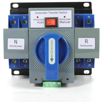Dual Power Interruptor de transferencia automático, 63 A AC 220 V, interruptor de corriente de emergencia, conmutador de carga, conmutador de red, doble fuente de alimentación, interruptor de
