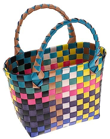 FELTECHELECTR Woven Straw Basket - Shelf & Storage - Wicker & Plastic - Easter & Casual - Fruit Container
