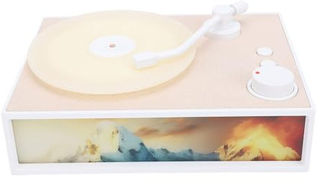 Tocadiscos Vintage con Difusor de Altavoces Estéreo con Tocadiscos Bluetooth 5.3 HiFi con Cable de Sonido de 3,5 Mm, Tocadiscos Inalámbrico Portátil Liviano (White)