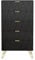 UEV Kommode mit 5 Schublanden, 60 x 34 x 110cm, Aufbewahrungskommode, Modern Schrank, Highboard, Sideboard mit Schubladen, NachtschrankSchmal kommode, Schrank für Wohnzimmer Schlafzimmer,Flur(Schwarz)