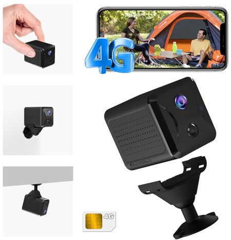 UCOCARE Mini Camara Vigilancia SIM, 4G LTE Camaras de Vigilancia sin Cables con Tarjeta SIM, Bateria 5200mAh, 1080P Portátil, Detección Movimiento, Visión 160°, Vision Nocturna