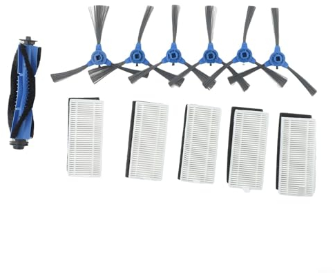 Kit de brosses à rouleaux latérales de rechange pour aspirateur Venga VG Rvc 3000 3001, 6 brosses latérales, 1 brosse rouleau, 5 filtres