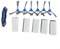 Kit de brosses à rouleaux latérales de rechange pour aspirateur Venga VG Rvc 3000 3001, 6 brosses latérales, 1 brosse rouleau, 5 filtres