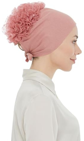 ihvan online Hijab Kappe, Kopftuch, Volumizing Anti Rutsch Kopftücher Unterkappe für Frauen, Bone mit Rückbindung, Rosa