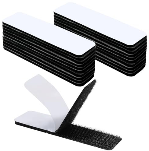 KU Nastro Biadesivo Extra Forte Autoadesivo Extra 20 Pezzi Biadesivo Forte Nastro Stretch Adesivo Rettangolare Riutilizzabile Autoadesivo 3 x 10 cm (Nero)