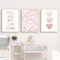 Ueiwffzo 3er Set Poster Bilder Kinderzimmer Rosa Regenbogen Gänseblümchen Bilder, Rosa Poster & Kunstdrucke, Bilder Leinwand Mädchen Kinderzimmer Deko, Ohne Rahmen (A,30x40cm)