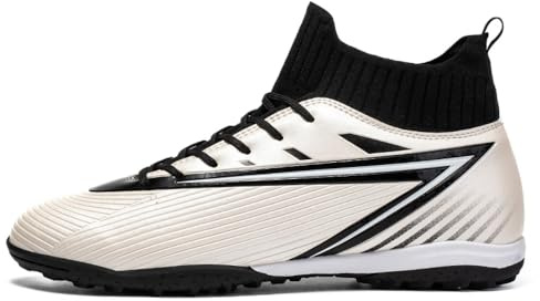 Herren Fußball Schuhe Professionelle neutrale Männer Frauen allgemeine Outdoor Fußball Schuhe Trainingsschuhe AG TF Sportliche Rasen Sportschuhe Rutschschutz (Beige R,42)
