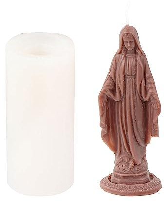 Molde de arcilla virgen María para decoración de resina epoxi, jabón perfumado de silicona