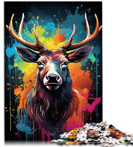 Puzzle für Erwachsene, 1000 Teile, Hirsch, Familienspiel für und 14,96 Zoll x 20,47 Zoll, Lernspiel für Geburtstag, Weihnachten für Teenager ab 14 Jahren