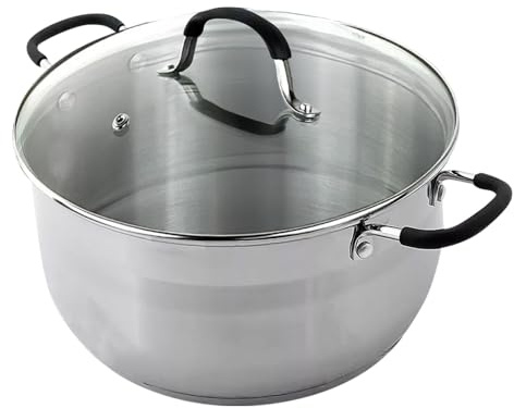 Stainless Steel Sauce Pot Pans - with Glass Lids, Kitchen Cooking Pots | with Induction Bottom, Kitchen Cookware, Food Cooking Saucepans | Kitchenware (32cm)