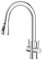 Hurran Monobloc Dual Lever 360°Swivel Kitchen Sink Mixer Tap with Pull Down Sprayer and Chrome UK Standard 1 Hole Deck Mount Design