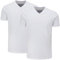 Charles Wilson Paquete 2 Camisetas Cuello Pico Lisas (M, White (1024))