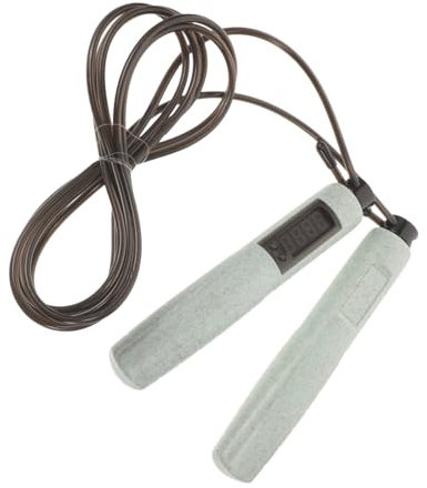 Abaodam 1 Juego Cuerda De Salto De Conteo Electrónico Inteligente Cuerda De Saltar Sin Cuerda Sin Cable Saltar La Cuerda con Contador SOGA Automático Alambre De Acero Black