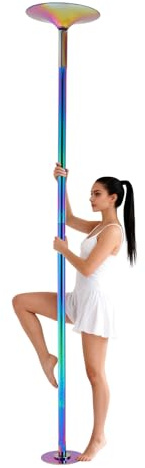Hanmorfarbi Abnehmbare Tanzstange Pole Dance, Höhenverstellbar 223-274cm Pole Dance Stange, 200kg Tragkraft, Statisch & 360° Drehbar, Kaltgewalzter Stahl, Bohrfrei Installiert für Zuhause