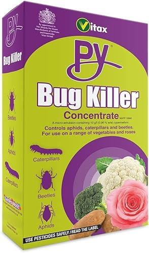 PY Bug Killer Concentrate Pest Control for Vegetable & Roses Controls Aphids, Caterpillars & Beetles 250ml