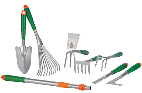 outil de jardin Lot de 8 Pièces – Râteau, couteau à désherber, harkel, schaufen, telsk opgriff, etc. – Jardin main Appareils Entretien du jardin