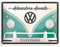Nostalgic-Art Retro Blechschild, 15 x 20 cm, VW Bulli – Adventure Awaits – Volkswagen Bus Geschenk-Idee, Original Lizenzprodukt (OLP), aus Metall, Vintage Design, Blechschilder Sprüche