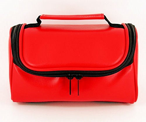 TGC ® Case Shoulder Bag for Anker Soundcore Flare Portable Bluetooth Speaker with shoulder strap and Carry Handle (Red Faux Leather)