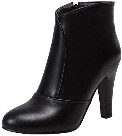 CHICMARK Stivali da donna con tacco corto, Nero , 45 EU