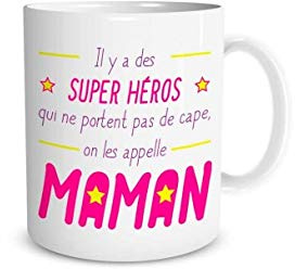 Sublimagecreations Mug Maman Super Héros – Tasse Cadeau Fête des Mères Originale – Mug en Céramique 325 ml – Idée Cadeau Maman