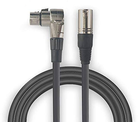 Audibax Silver Cable XLR Macho - XLR Hembra Acodado 50 cm Negro