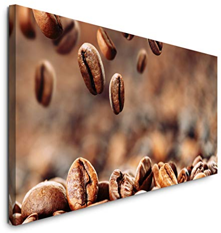 Paul Sinus Art GmbH verschwommene Kaffeebohnen 120x 50cm Panorama Leinwand Bild XXL Format Wandbilder Wohnzimmer Wohnung Deko Kunstdrucke