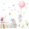 Little Deco Wandtattoo Babyzimmer Hasen mit Ballon Rosa I L - 155 x 155 cm (BxH) I Blumen Kinderbilder Deko Kinderzimmer Mädchen Aufkleber Sticker DL238