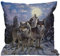 HGOD DESIGNS Kissenbezug, Motiv: Wilder Wolf im Winterwald mit Vollmond, dekorativer Kissenbezug für Herren/Frauen, Wohnzimmer, Schlafzimmer, Sofa, Stuhl, 45 x 45 cm