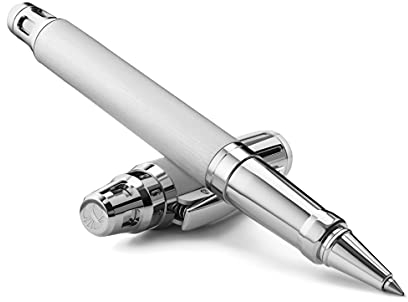 Colibri Ascari Tintenroller | Gebürsteter Stahl Und Chrom-Akzenten | Edel Kugelschreiber Mit Feder-clip |Kommt In Einer Schönen Geschenkbox | Geschenk Für Männer Und Frauen