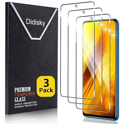 Didisky Lot de 3 Protecteur Verre Trempé pour Xiaomi Poco X3 Pro, Film Protection écran, dureté 9H, Pas de Bulles, Haute définition