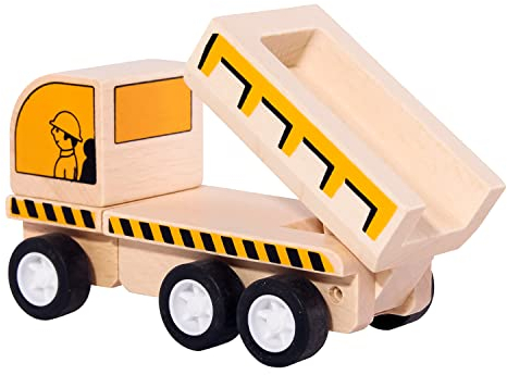 Udeas Kipplaster Holzspielzeug, Dumper Spielzeug, Spielzeug für Draußen, Baustellen Fahrzeuge für Kinder ab 3 Jahre